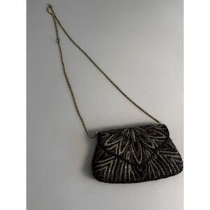 La Regale Beaded Evening Bag Clutch Purse Gold Chain Strap Party Cocktail